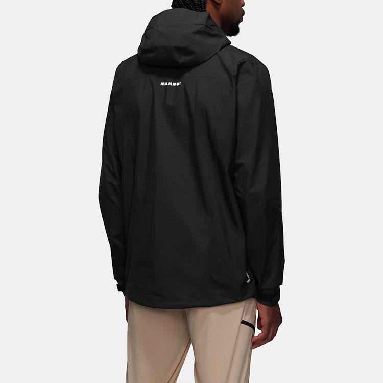 MAMMUT Convey Hiking Waterproof, Windproof, And Breathable Windbreaker Jacket Men's Black 1010-27842