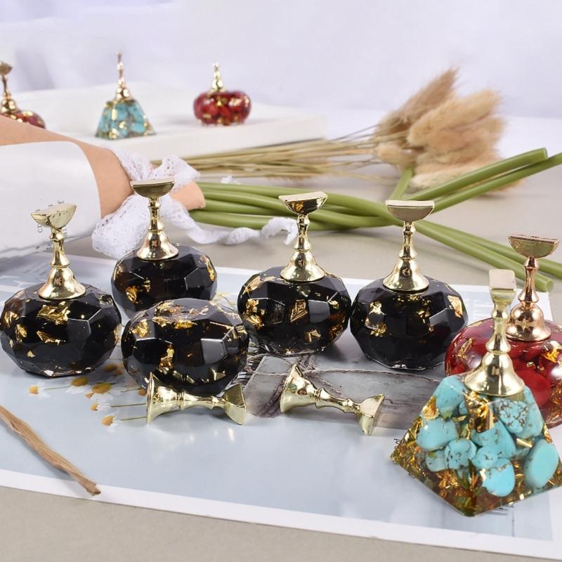 Fake Nails Tips Practice Holder Resin Mold for Press On Nails,Crystal Epoxy Mold DIY Nail Display Stand Silicone Mold