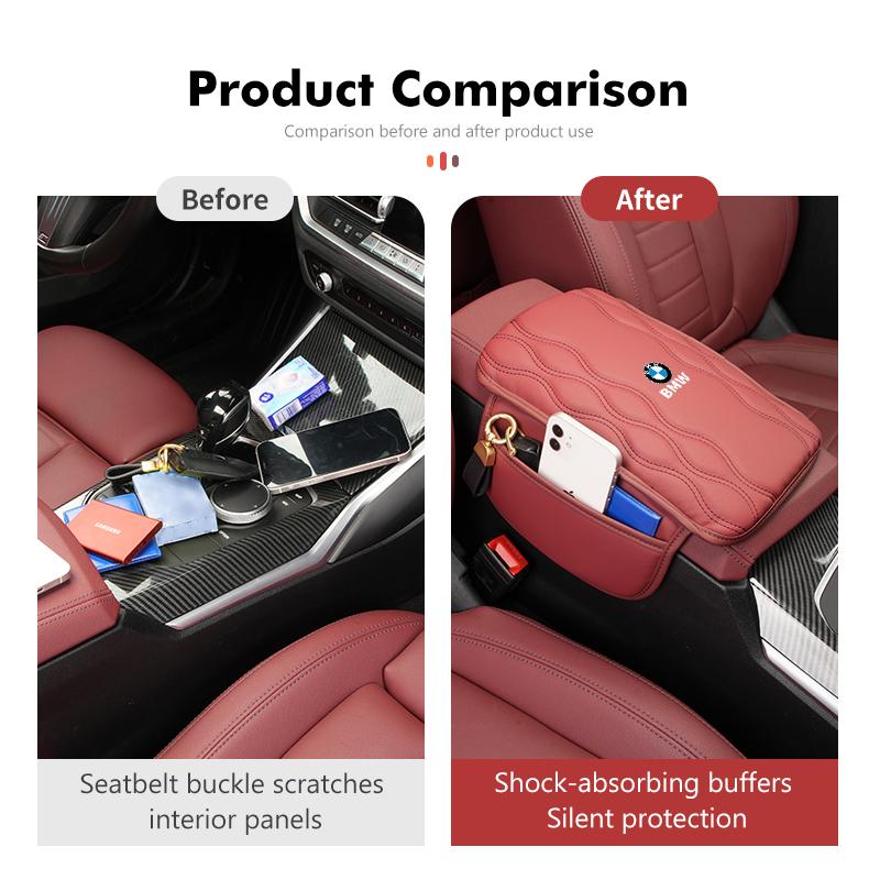 For BMW Car Armrest Box Pad Center Console Arm Rest Protector Cover Storage Pocket Elbow Rest Cushion X3 X5 M5 M3 E46 E90 E60