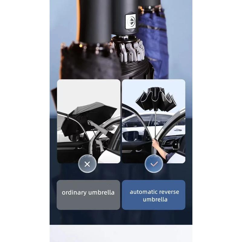 Automatische reflektierende Streifen Rückwärts-LED-Licht 10 Rippen Winddichte Regenschirme für Mercedes Benz B/C/E/S-Klasse A-Klasse C200L GLC GLK