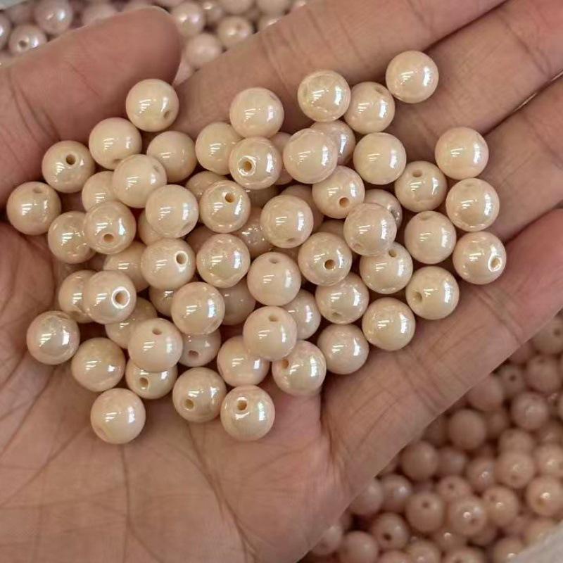 8mm Round Iridescent Tourmaline Beads for DIY Bracelets, Necklaces, Phone Straps, and Clothing Accessories