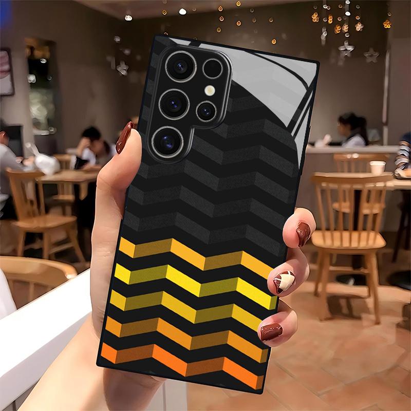2D Phone Case with Sawtooth Pattern for Samsung S26 S25 S24 S23 S22 S21 S20 A56 A36 A16 - Glass Protective Cover