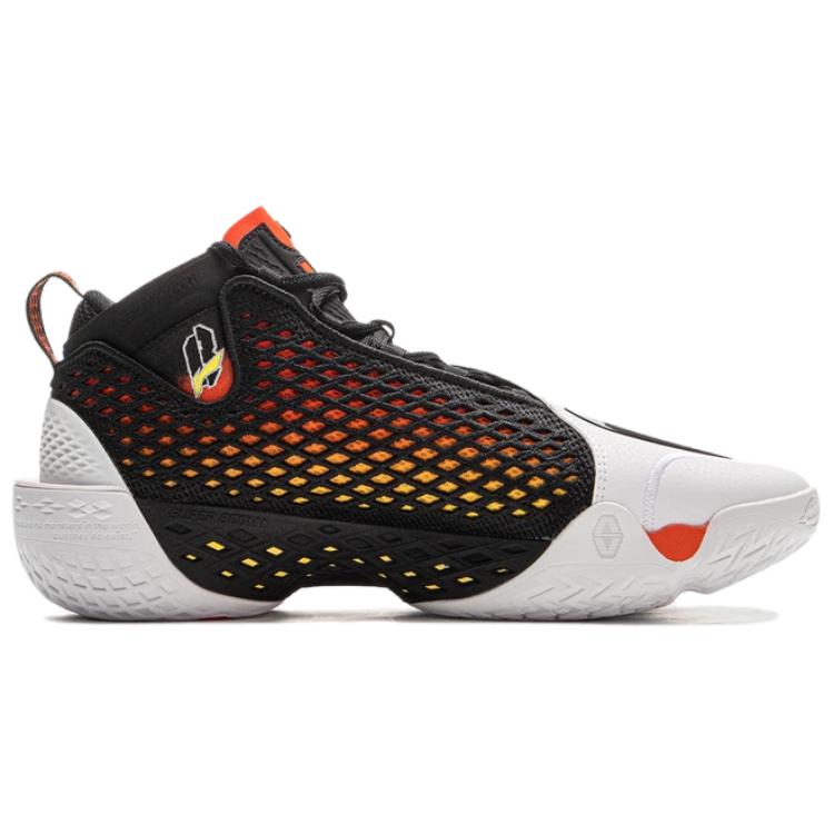 New LiNing BadFive Cushioning Abrasion Resistant Breathable Mid Top Basketball Shoes Men's Black White ABFV025-2