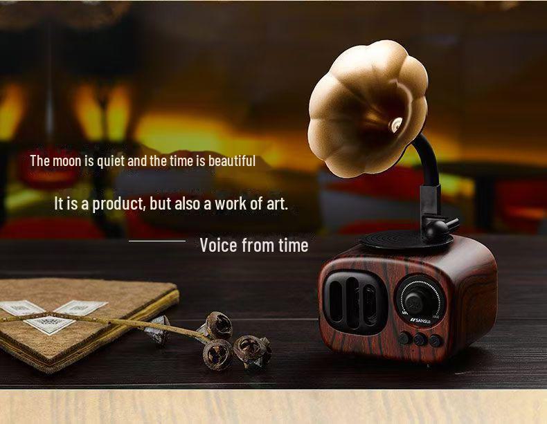 Retro Morning Glory Bluetooth Speaker: Vintage-Style, Portable & Creative Small Speaker