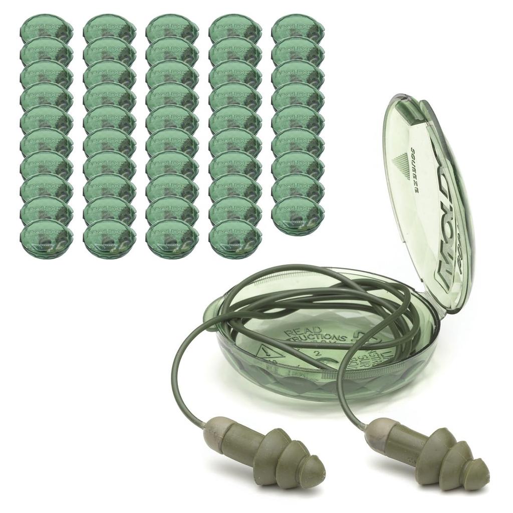 MOLDEX CamoRockets 6485 Approximately 50 Sleep Snoring with Case Earplugs, Pairs, Corded, Sound-Blocking, Aid, Reducing, Reusable, Washable,