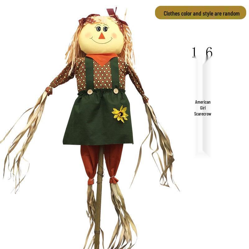 Cute Scarecrow Halloween Decorations: Small & Medium Pumpkin Lanterns for Bar, Party, Haunted House, and Pastoral Themes.