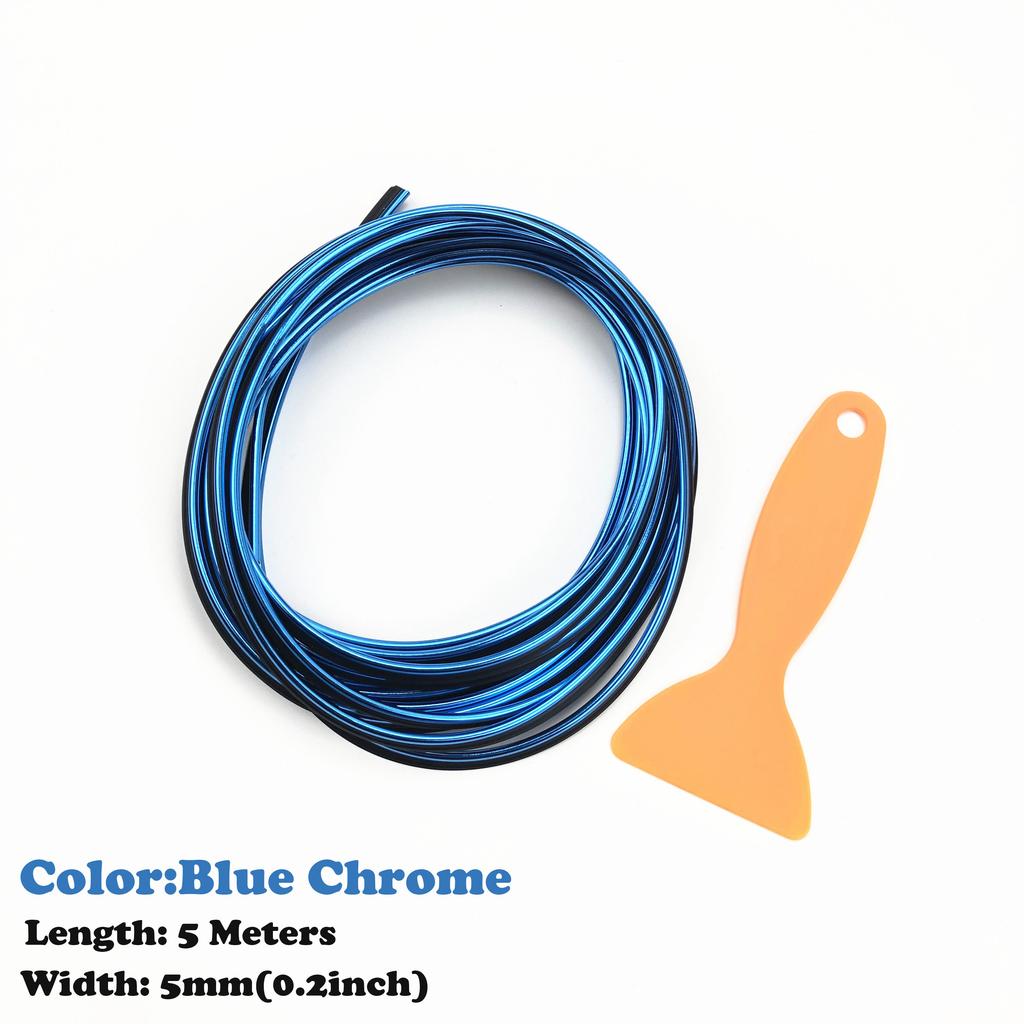 UNIVERSAL 5M CAR DIY Moulding Trim Interior Exterior Dashboard Edge Protection Decoration Strip Line Chrome Styling Accessories