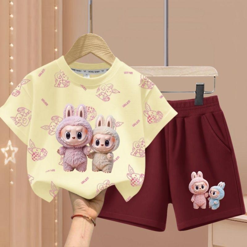 

Cute Summer Children s Fashion Cartoon Two-piece Set 140