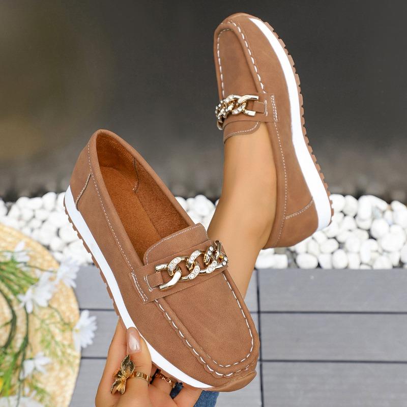 New Large-sized Single Shoes with Water Diamond Metal Thick-soled Soles for Women To Wear on One Foot