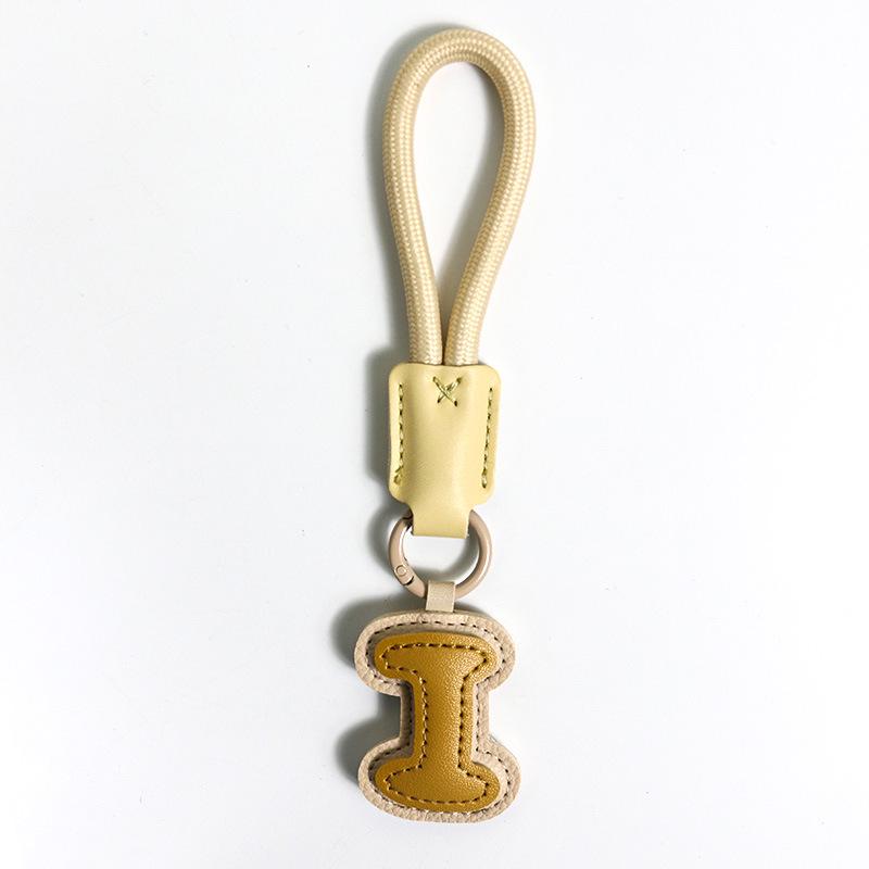 High-End Leather Alphabet Keychain Bag Pendant