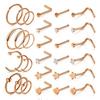Best Seller 20g Nose Rings Hoop Studs L Shape Stainless Surgical Steel Corkscrew Nose Piercing Jewelry