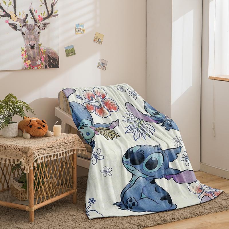Cartoon Stitch Series Flannel Blanket 3D Printed Sofa Blanket Thickened Blanket