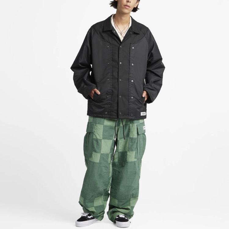 Vans OTW SS24 Solid Color Polo Hem Drawstring Long Sleeve Jacket Unisex Jacket Black VN000GBXBLK