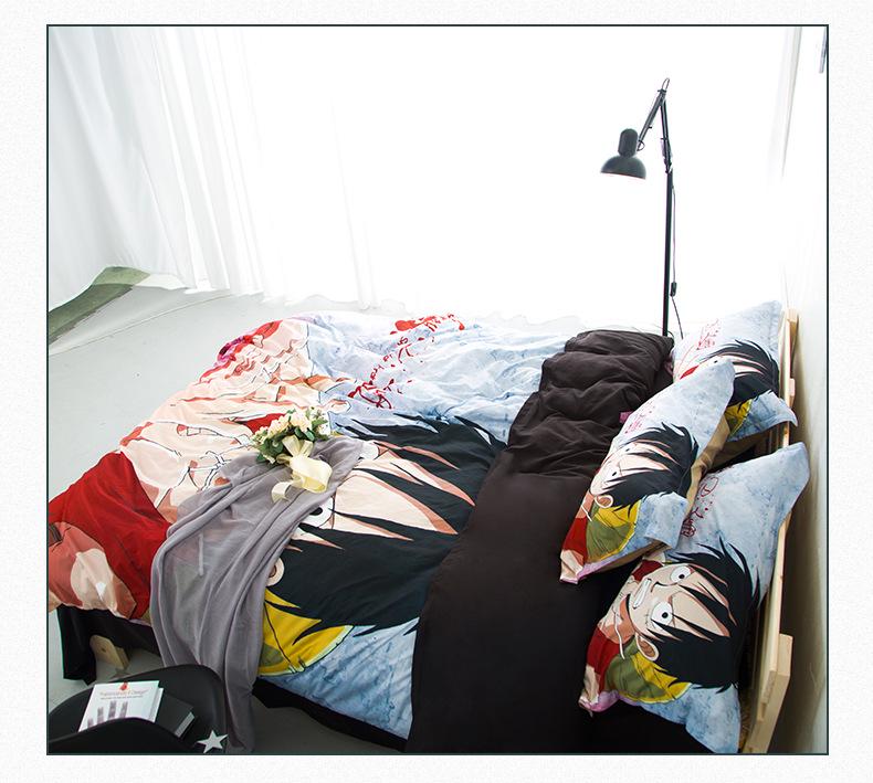 Australian Cotton Anime Cartoon Print Duvet Cover, Double Size for Dormitory Boys, 1.5m Brushed Fabric