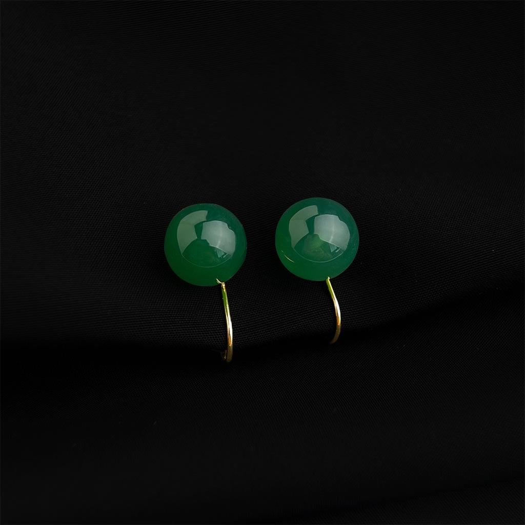 18K Gold Plated Clip-on Enamel Flower Earrings - Non-Pierced, High Color Retention