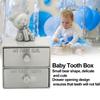 Tooth Box Metal Cute BearShape Storage Case with 2 Drawers for Children Growth Memorial Gift Jewelry Collection(Green Patina )