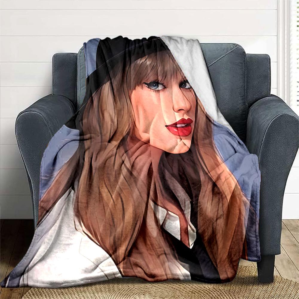 Fashionable Hat Style Flannel Blanket Super Soft Warm Cozy Blanket For Sofa Bed Office Travel Allseason Home Decor Gift
