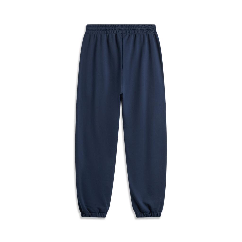 Li Ning Sports Lifestyle Serie American Vintage Schlichte Lockere Passform Kordelzug Bündchen Lässige Strick-Jogginghose Herren Unterteile Tiefmarineblau AKLU939-1