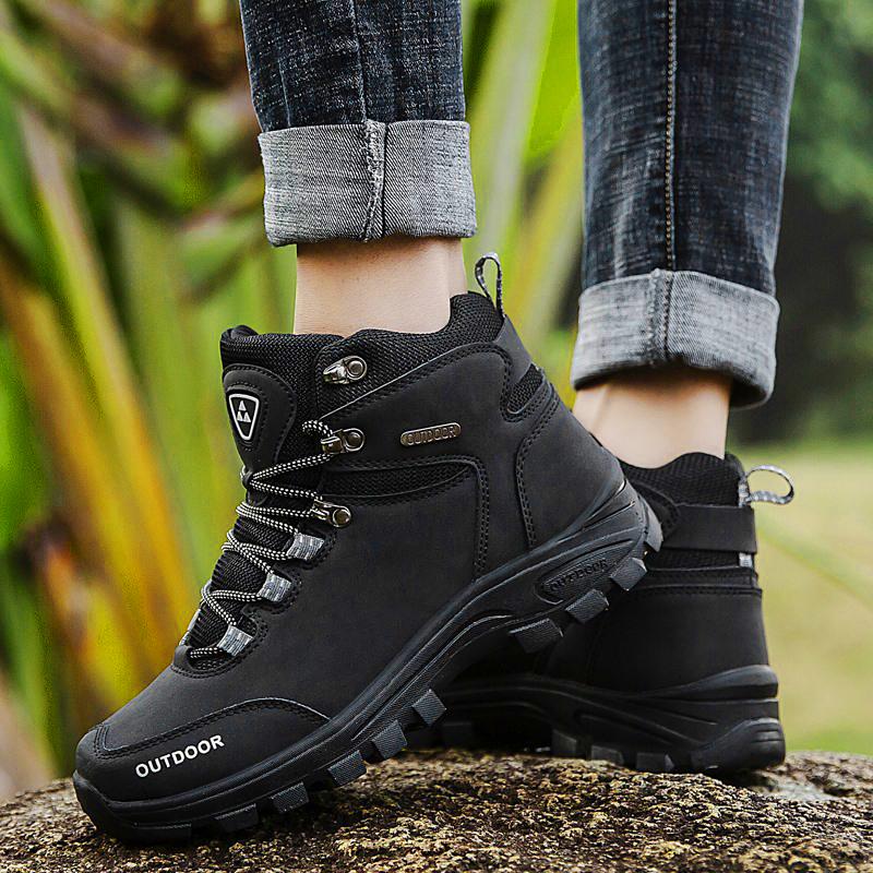 High-top Boots Men Shoes Anti-slip Wear-resistant Outdoor  Hiking Shoes Men Comfortable Breathable Casual Sport Shoes Men