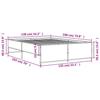 VidaXL Cadre de lit chêne sonoma 135x190 cm bois d'ingénierie et métal, lit, lit d'invité, lit double, meuble de chambre à 3279903