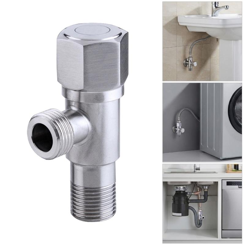 Water Shut Down Valves 1/2inch Turn Angle Stop Valves Plumbing Fitting for Hot/Cold Water Systems Easy to Install
