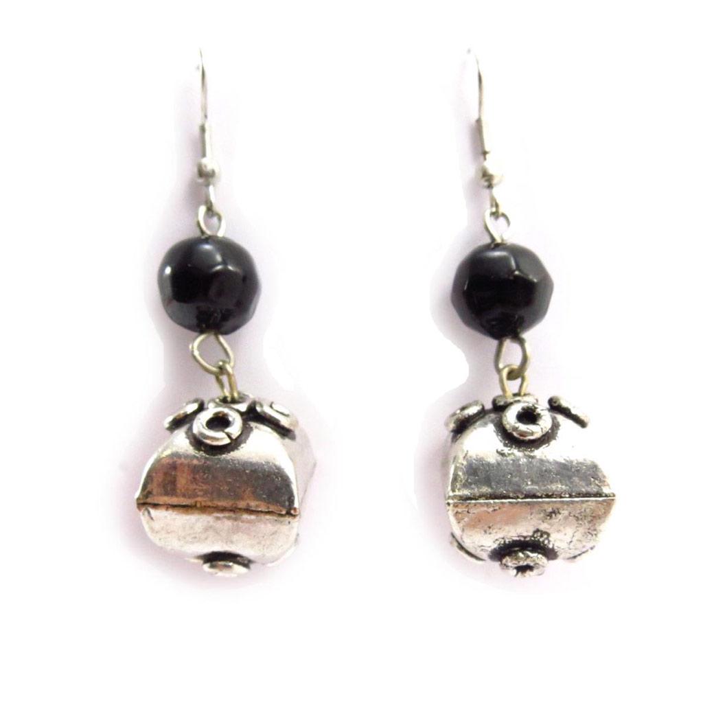 Les Trésors De Lily [J6773] - Designer Earrings 'Kilimanjaro' Black Silver