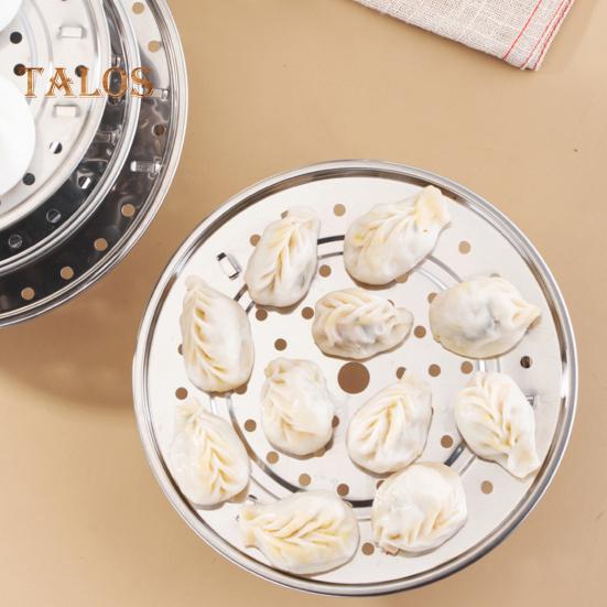Rundt dampstativ i rustfritt stål med avtakbart V-formet stativ for dampkoking Stablebare grønnsaker Dumplings Fisk Sjømat Allsidig kjøkken