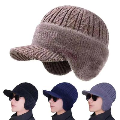 Unisex Ski Sports Winter Hat Plush Fur Lined Warm Earflap Cap Stylish Soft Beanie Outdoor Thick Knitted Warm Cap 2025