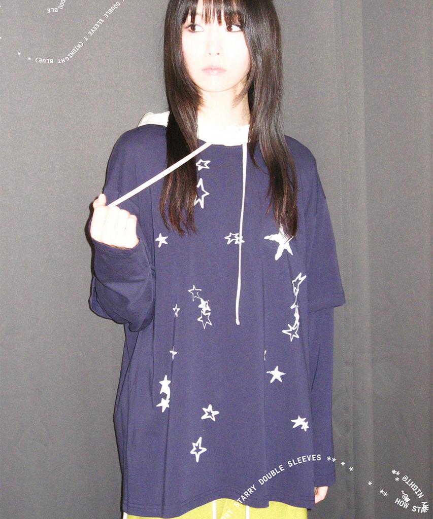 Onseuka Starry Double Sleeve T (Midnight Blue)