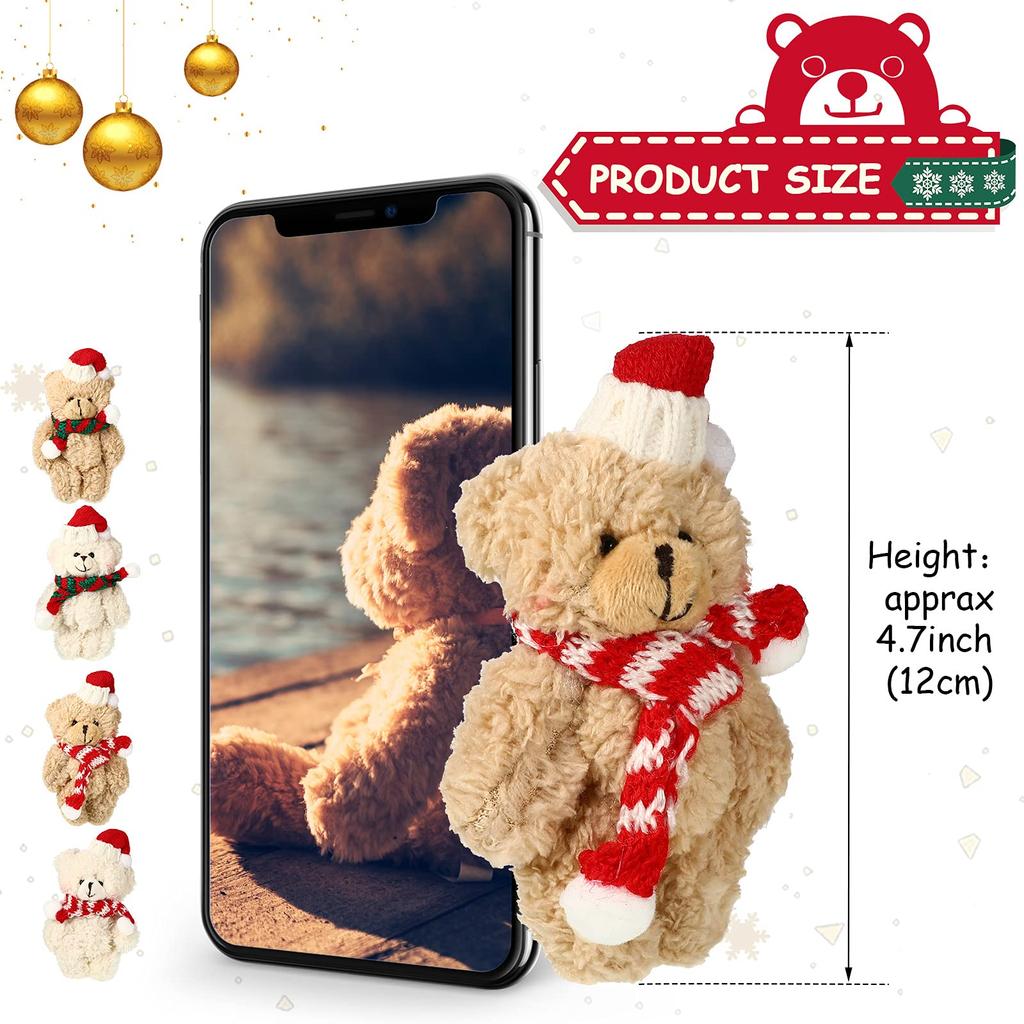 Valentines Stuffed Animal Bear Plush Mini Joint Bear Toys Stuffed Animal Toys Xmas Toys for Birthday Decorations Party Favors