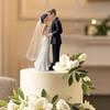 Plastic Bride And Groom Cake Top Couple Figure Wedding Cake Decoration For Engagements Reception Table Centerpieces