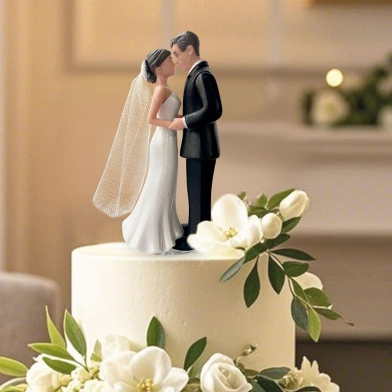 Plastic Bride And Groom Cake Top Couple Figure Wedding Cake Decoration For Engagements Reception Table Centerpieces