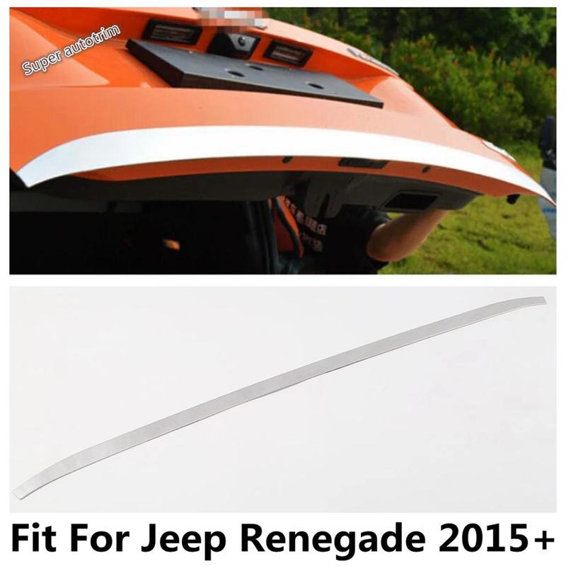 Car Rear Trunk Tail Gate Door Handle Molding Strip Decorative Sequ Cover Trim Metal Accessories For Jeep Renegade 2015 -