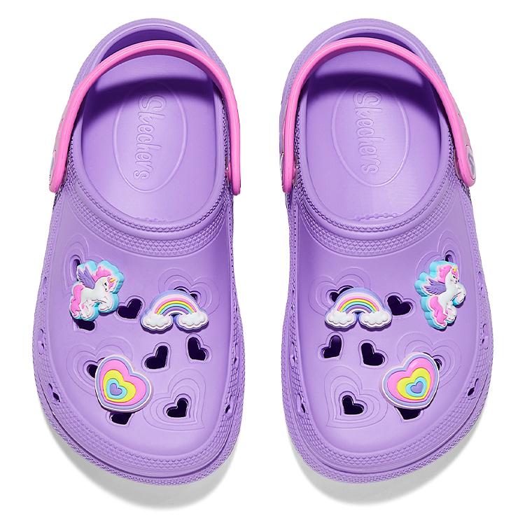 Skechers Kids Slip-On Sports Casual Easy Wear Bubble Shoes Beach Shoes Durable Breathable Non-Slip Low-Top Sandals Kids sandals Lavender 308104L-LAV