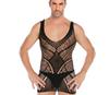 Men's Plus Size Open Crotch Fishnet Bodysuit Temptation Costume Set