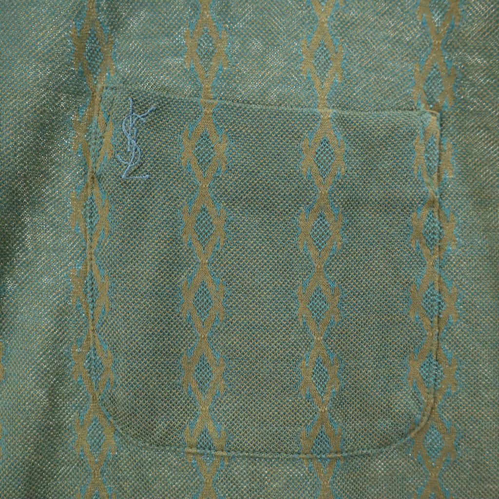 Yves Saint Laurent 90s Old Striped Pattern Short Sleeve Polo Shirt L Men's Used