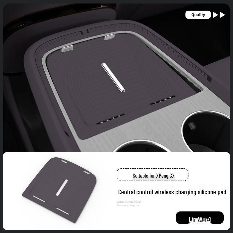 Xiaopeng GX Wireless Charging Silicone Pad: Anti-slip Center Console Protector for 26 Car Models.
