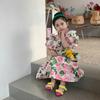 Girl Round Neck Puff Sleeves Dress Sweet Princess Dress