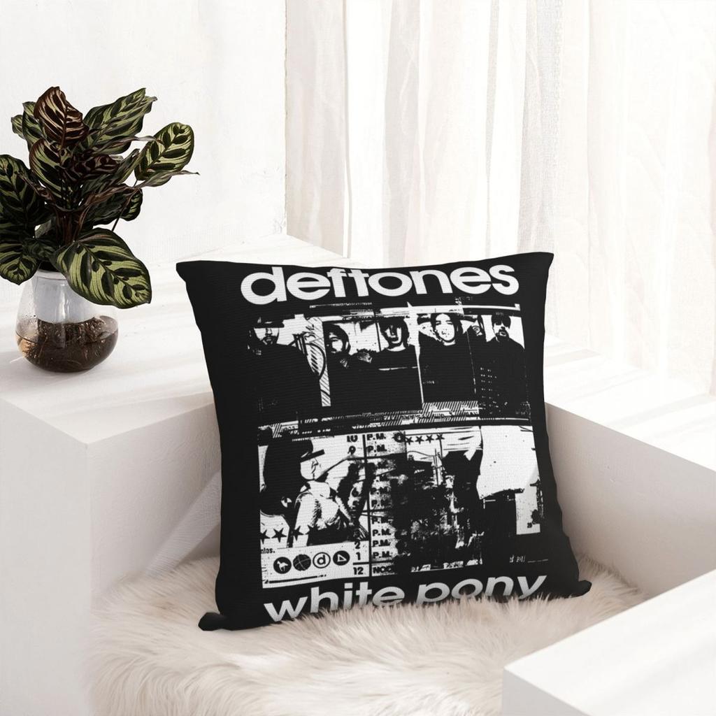 Metallband Musik Kissenbezug Polyester Kissenhülle Dekorationen Deftones Punk Rock Zierkissenbezug Hülle Sitz Reißverschluss 45*45cm