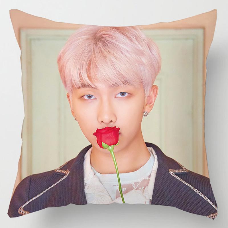 Cozy 45cm Kpop Bts Bangtan Boys Cushion Cover Decorative Soft Pillow Case For Home