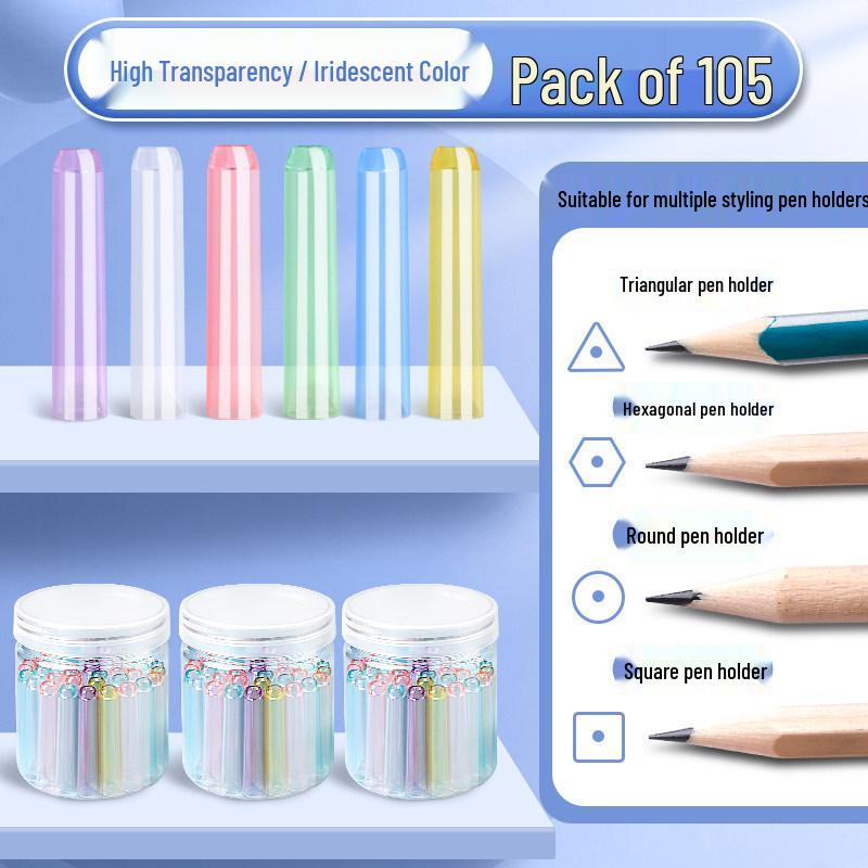 Transparent Pencil Cap for Kids - Grip Aid & Protective Cover