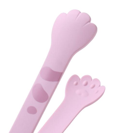 Silicone Cooking Tongs Food Clip with Non-Slip Handle Heat-Resistant Reusable Cat Paw Shaped Tongs Kitchen Accessories
