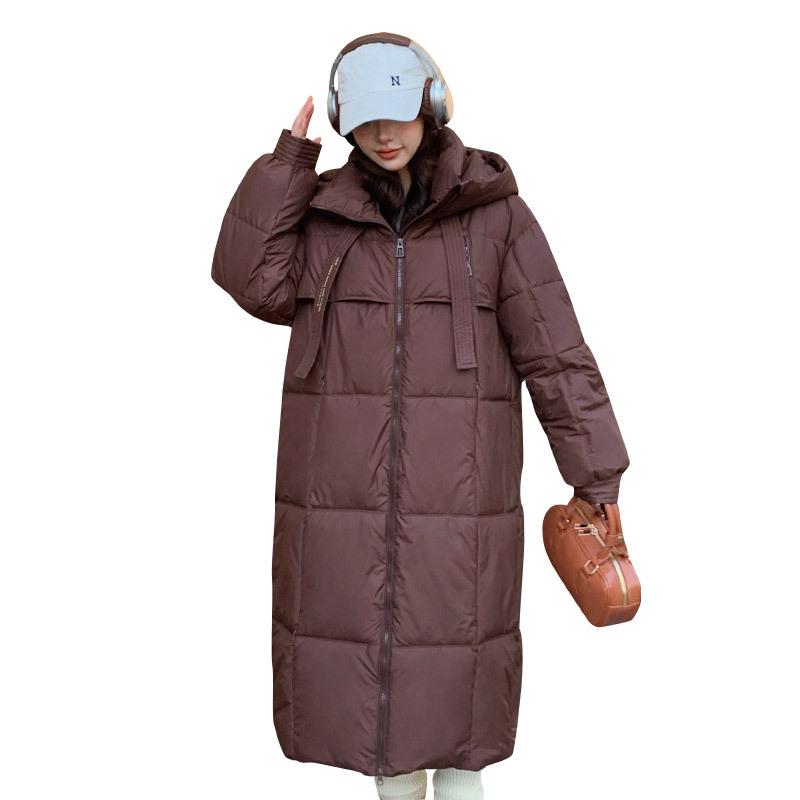2025 winter down cotton coat large size over knee long cotton-padded coat women fashionable cotton-padded coat