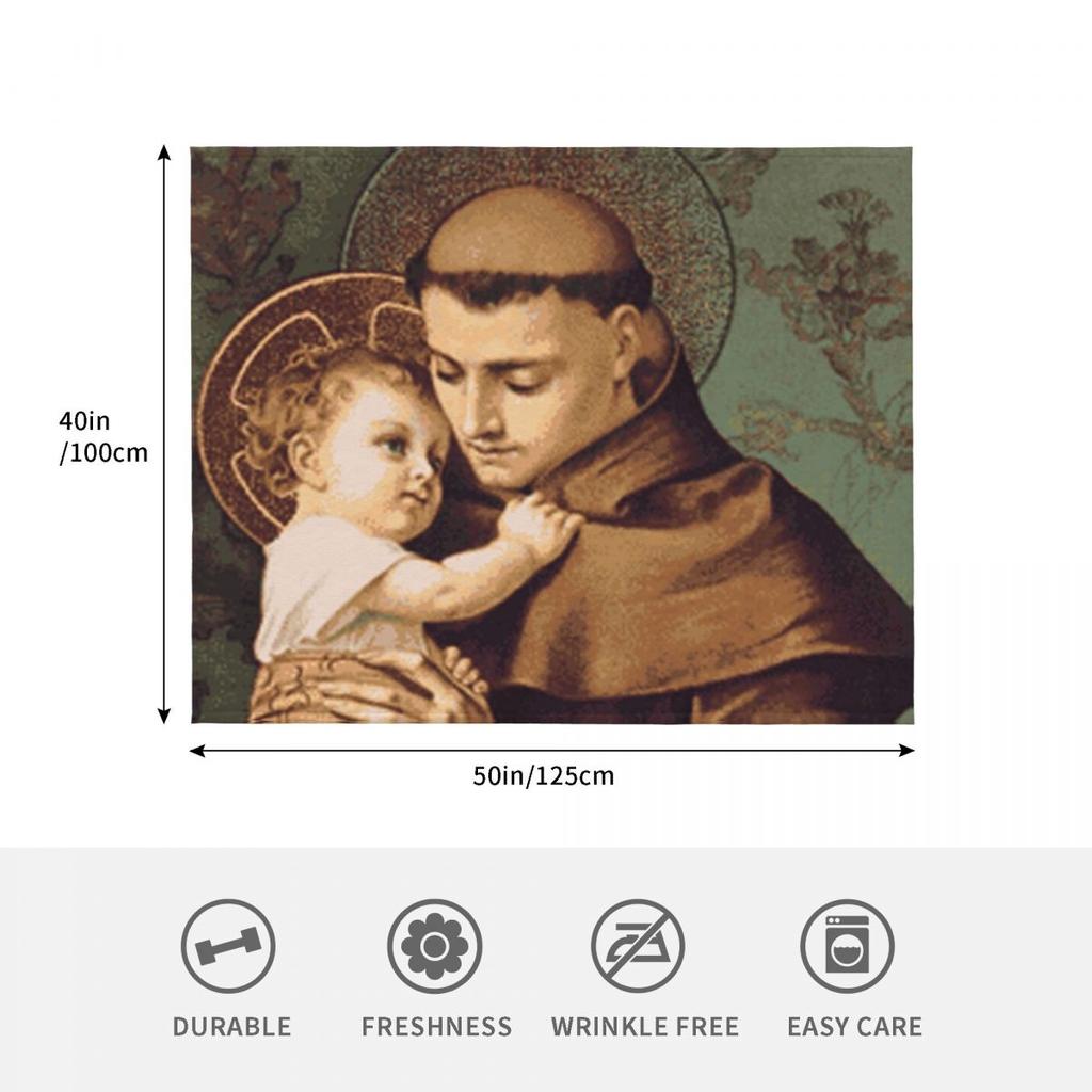 St Anthony Of Padua Throw Blanket Heavy Beautifuls Polar Christmas Gifts Furry Bed Plaid Blankets