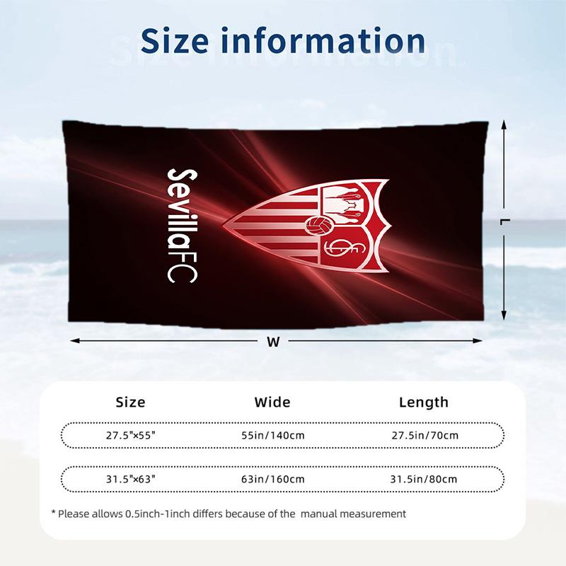 Sevilla FC print Quick Dry Beach Towel Microfiber Absorbent Portable Travel Swimming Towel