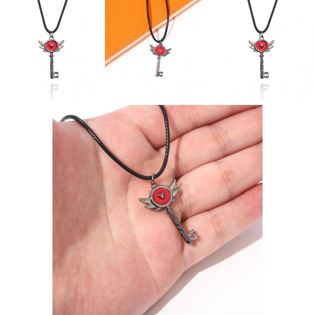 Hazbin Hotel Key Necklace With Anime Cartoon Metal Pendant For Men Women