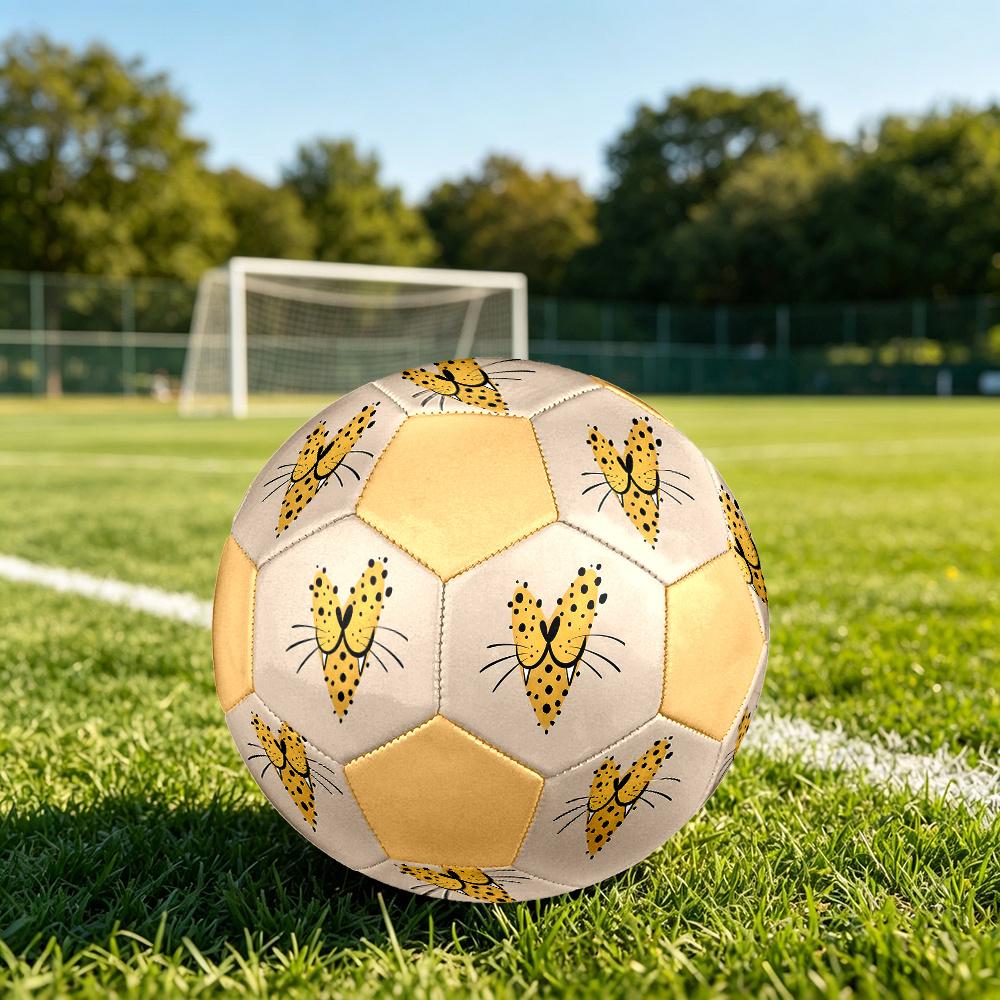 1PC Leopard Spots Soccer Ball Size 5 Football Machine Sewn Indoor/Outdoor Universal Football Gift W38