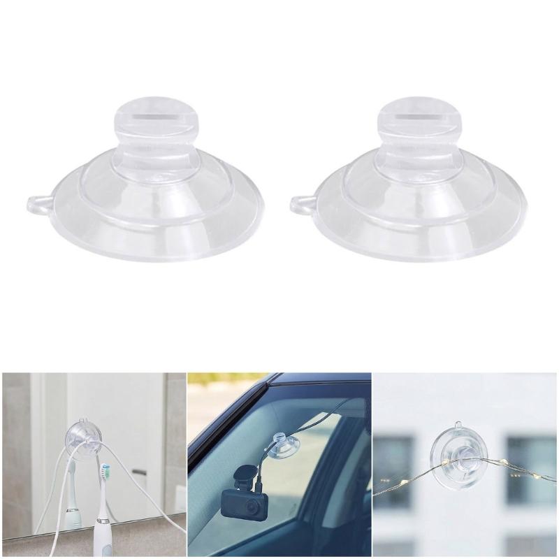 Pack of 60 Clear Suction Hooks with Cable Slot Transparent Suction Cup Holder HX6C