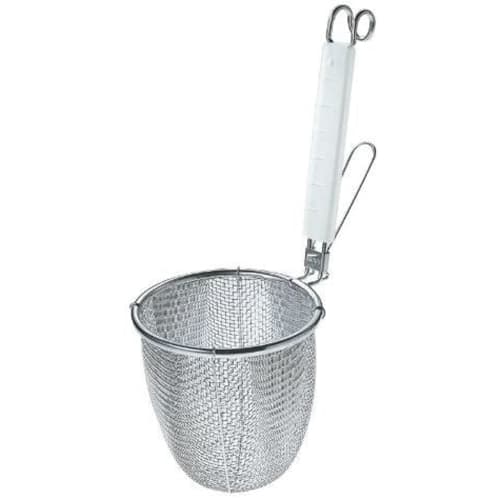 Three Snow Silicone Handle Drainer, 18-8 Stainless Steel, Commercial Ramen Drainer, Tsubame-Sanjo, Made in Japan, Three Snow Shinkoshi Works, 10123