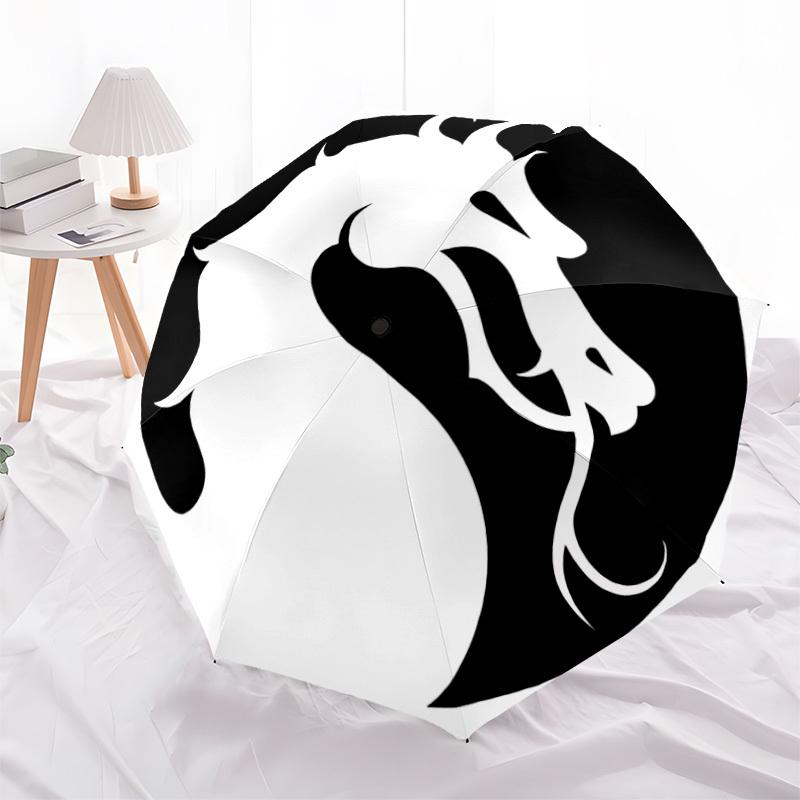1pc Mortal Kombat Symbol Automatic Folding Umbrella - Sturdy 8-Rib Polyester Canopy,Sun-Defying Travel Companion yy251023132